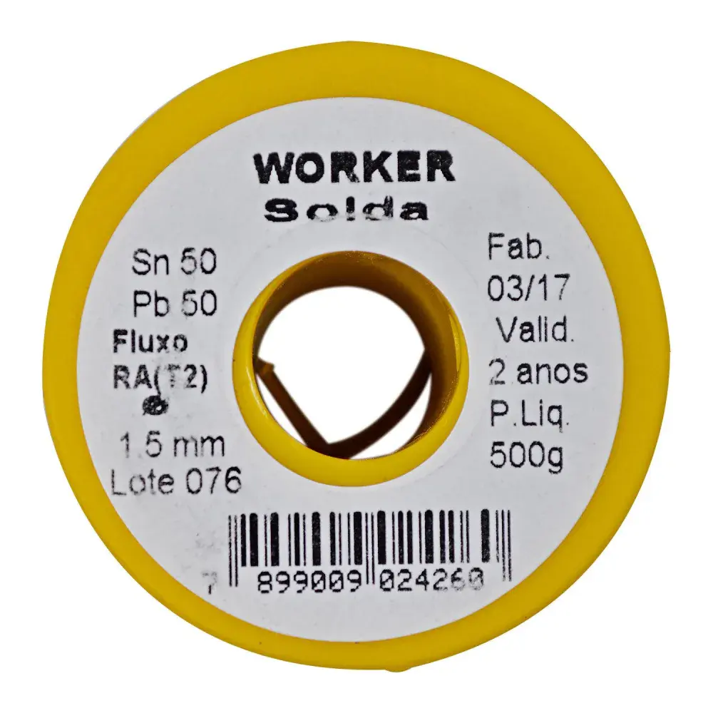 Fio de estanho para solda 1,5MM 50X50 582 Worker - 500GR carretel — fotografia 5