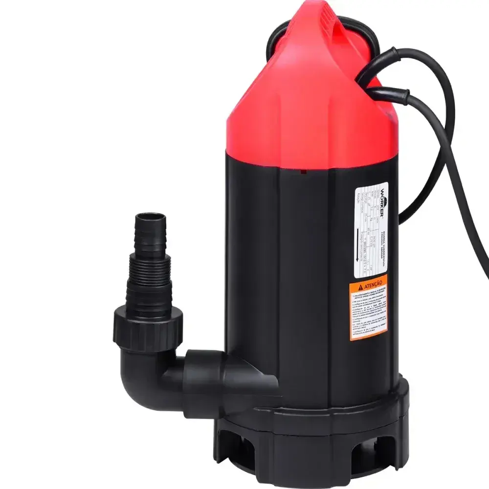 Bomba submersível 1HP 750W água limpa ou suja Worker — fotografia 4