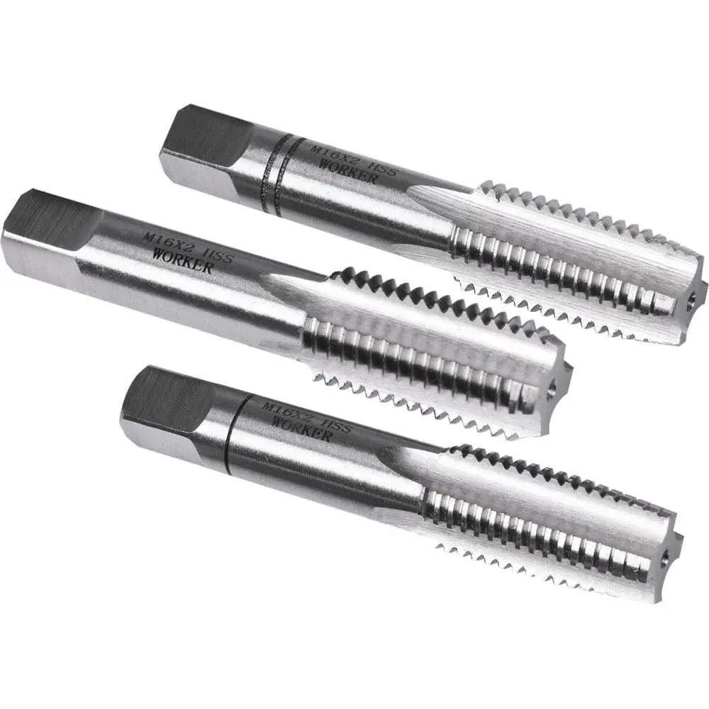 Jogo de macho manual DIN352 M16X2MM 3 peç Worker