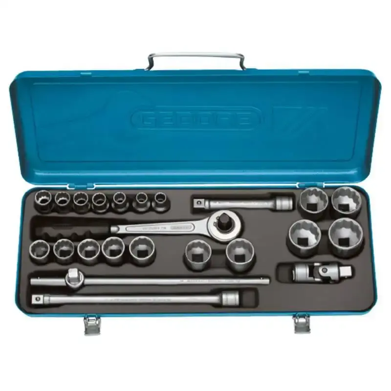 Jogo de soquete encaixe 1/2 de 3/8 a 1.1/4 POL kit 23 peças d 19 TPZ Gedore — fotografia de referência
