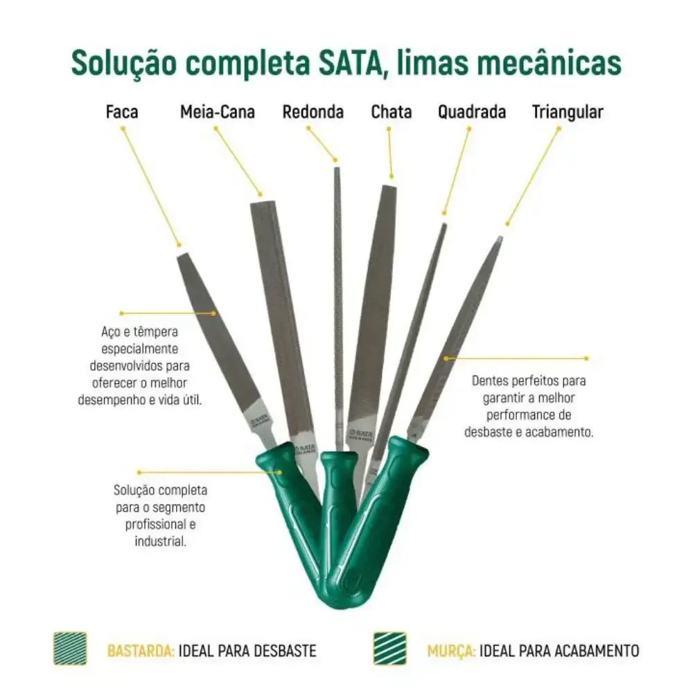 Lima meia cana murça 6POL com cabo ergonômico ST03961L Sata — fotografia 4