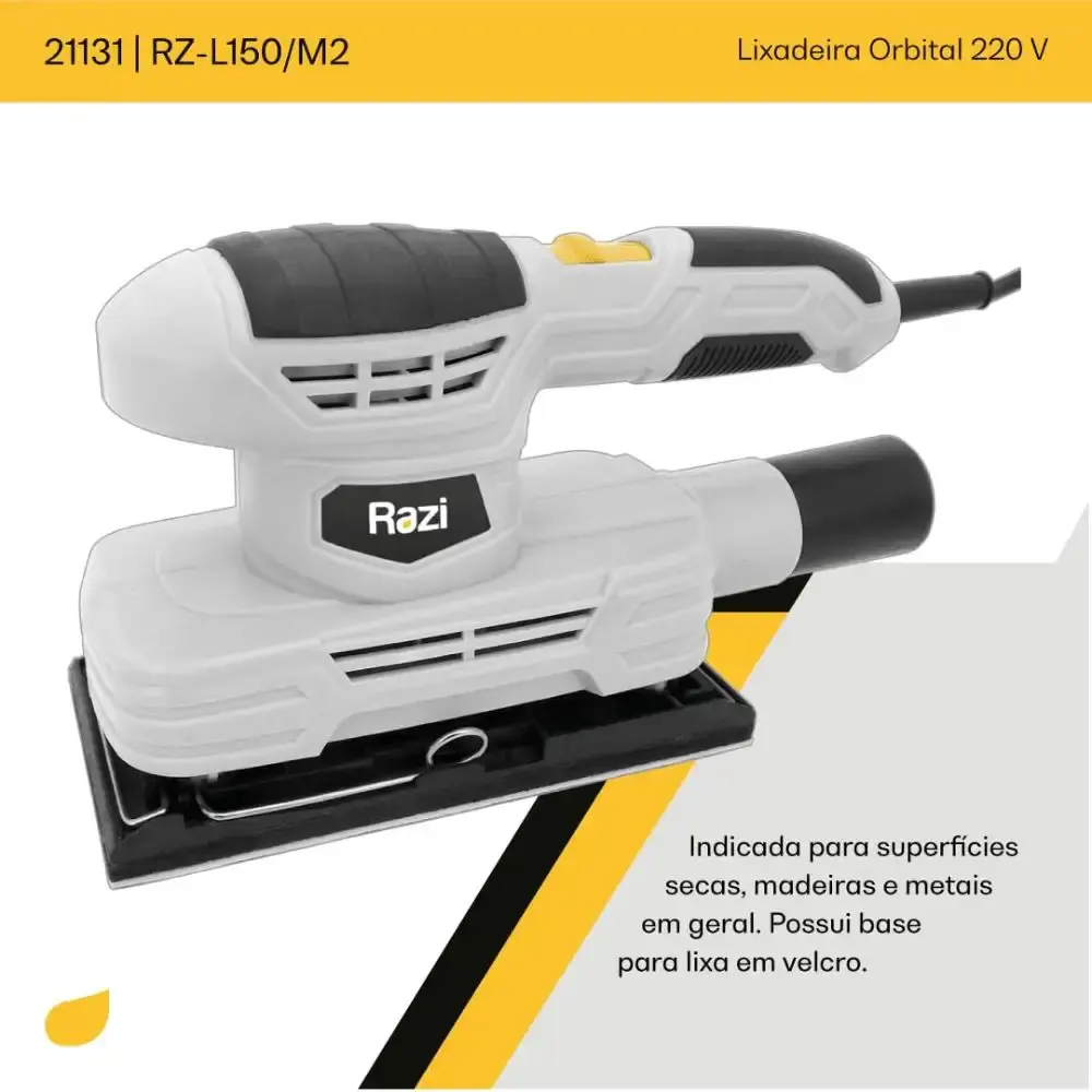 Lixadeira orbital 150W 188X90MM Razi 220 V — fotografia 9