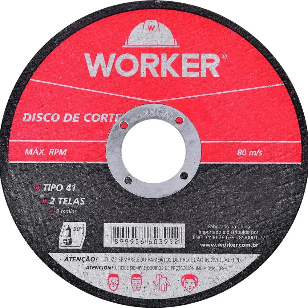 Disco de corte em aço inoxidável 2 telas 4.1/2 7/8 Worker — fotografia 5