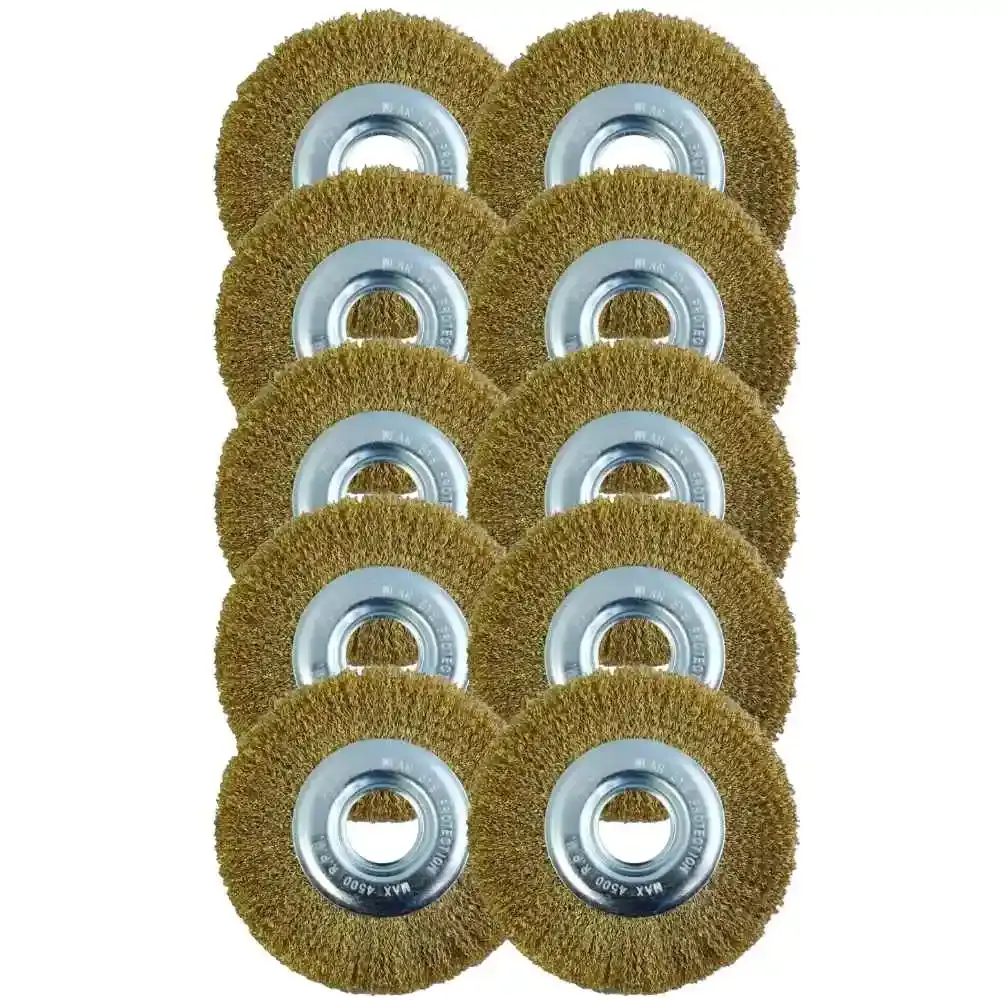 Escova de aço circular 6 POL x 7/8 POL 10 unidades para esmeril MTX