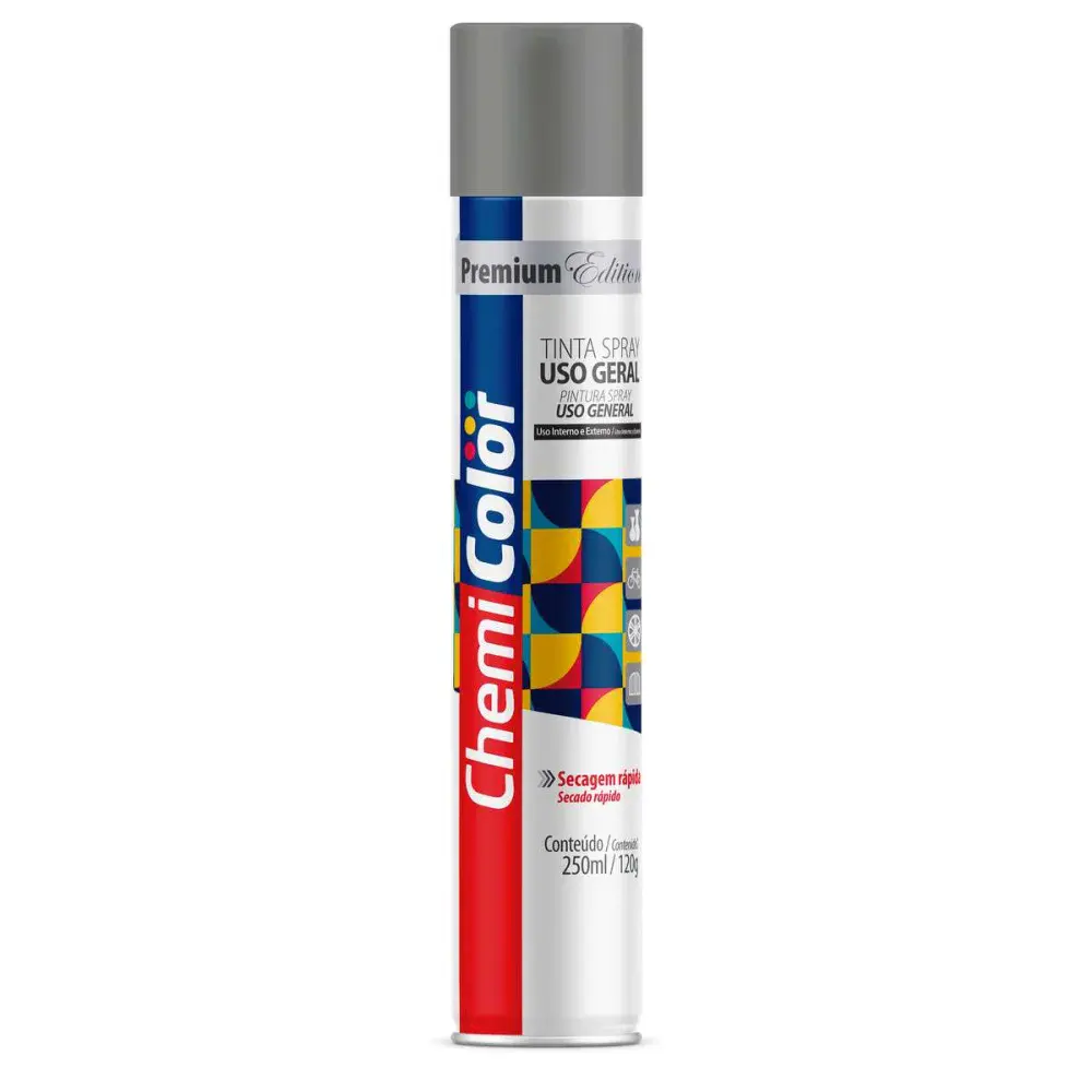 Tinta spray uso geral 250ML/120G alum roda Chemicolor — fotografia 2