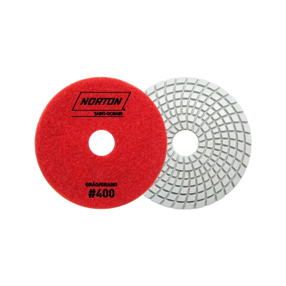 Disco diamantado flexível 100MM grão 400 vermelho Norton — fotografia de referência