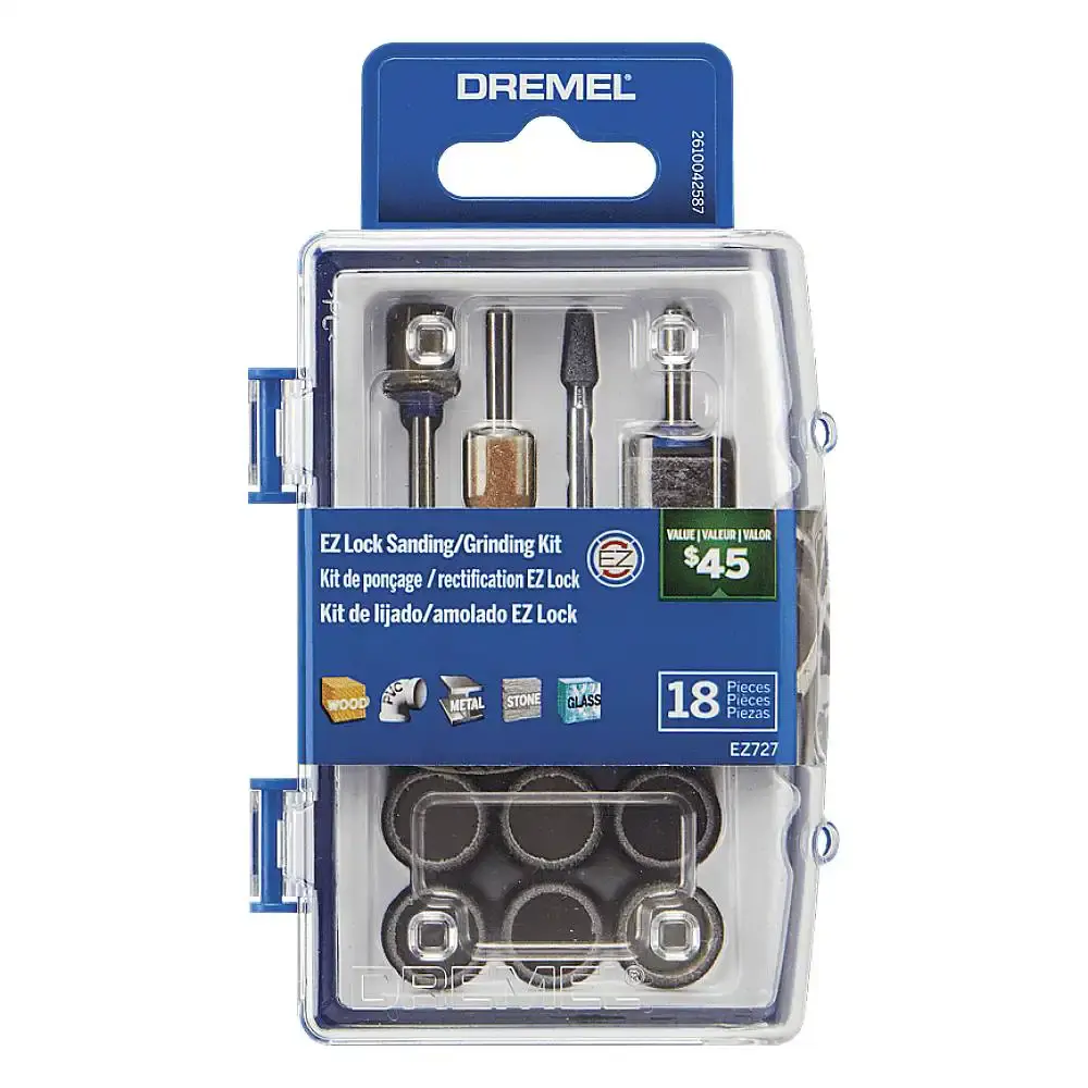 Kit para emerilhar lixar para mini retifica 18 peças EZ727 Dremel