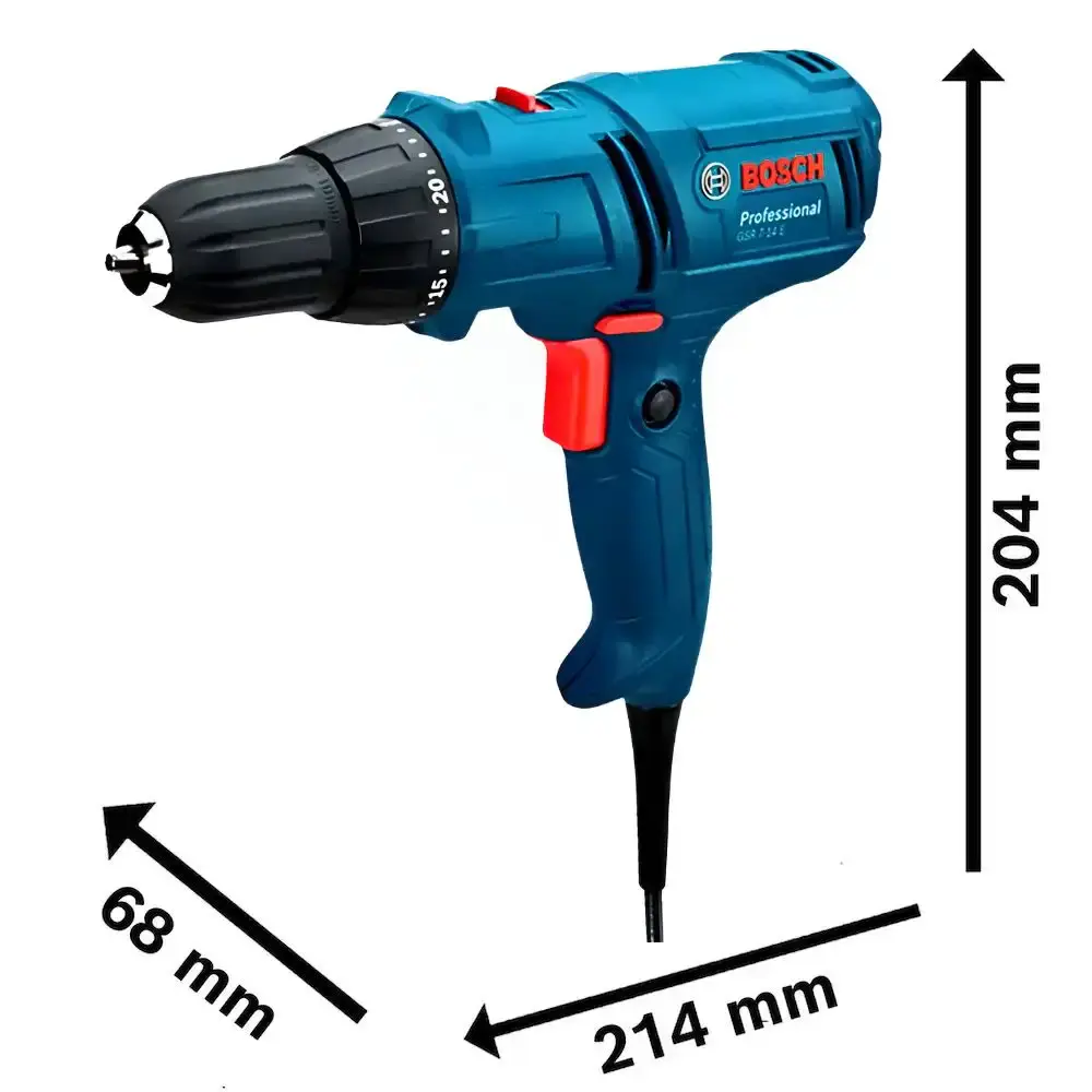 Parafusadeira furadeira 400W 3/8 POL GSR 7-14E com estojo x-line titânio 15 peças Bosch 110 V — fotografia 7