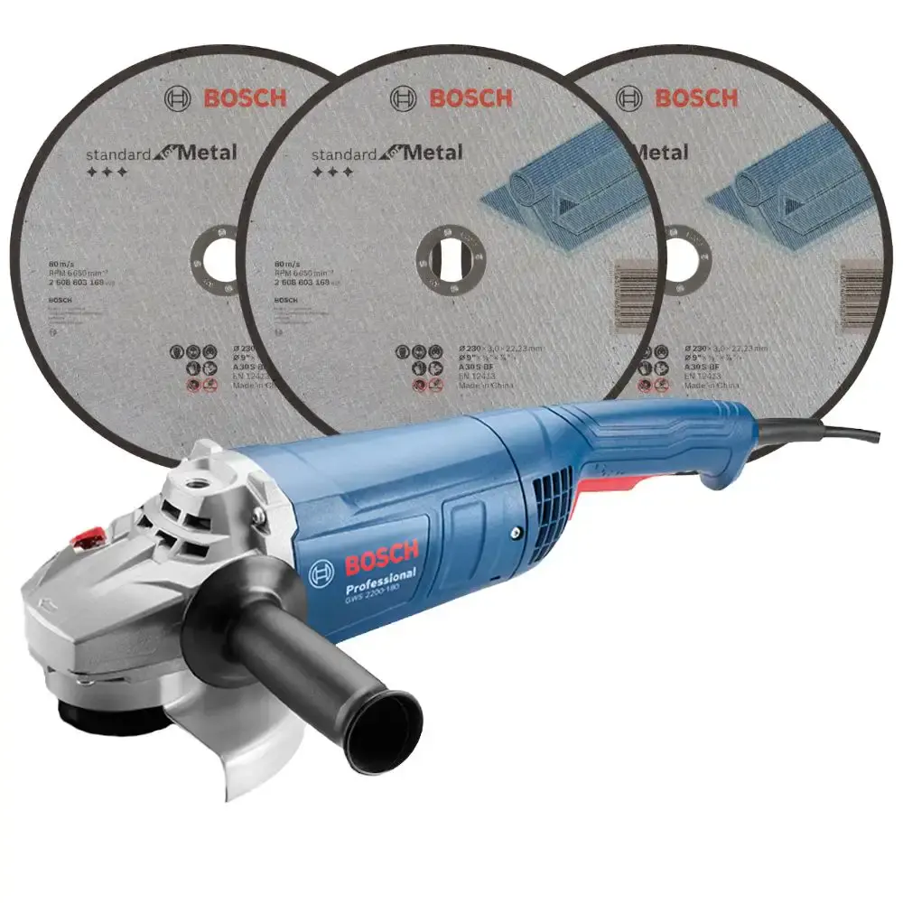 Esmerilhadeira angular 7 POL 2200W com 3 discos de corte 7 POL standard Bosch 110 V