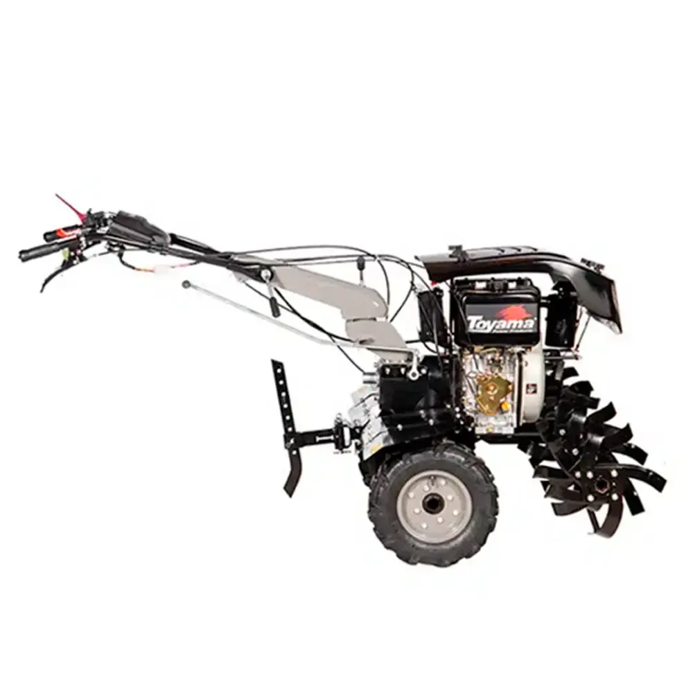 Motocultivador diesel 11 HP 4T 418 CC rodas e enxadas TDT135RE8-XP 704-012 Toyama — fotografia 5