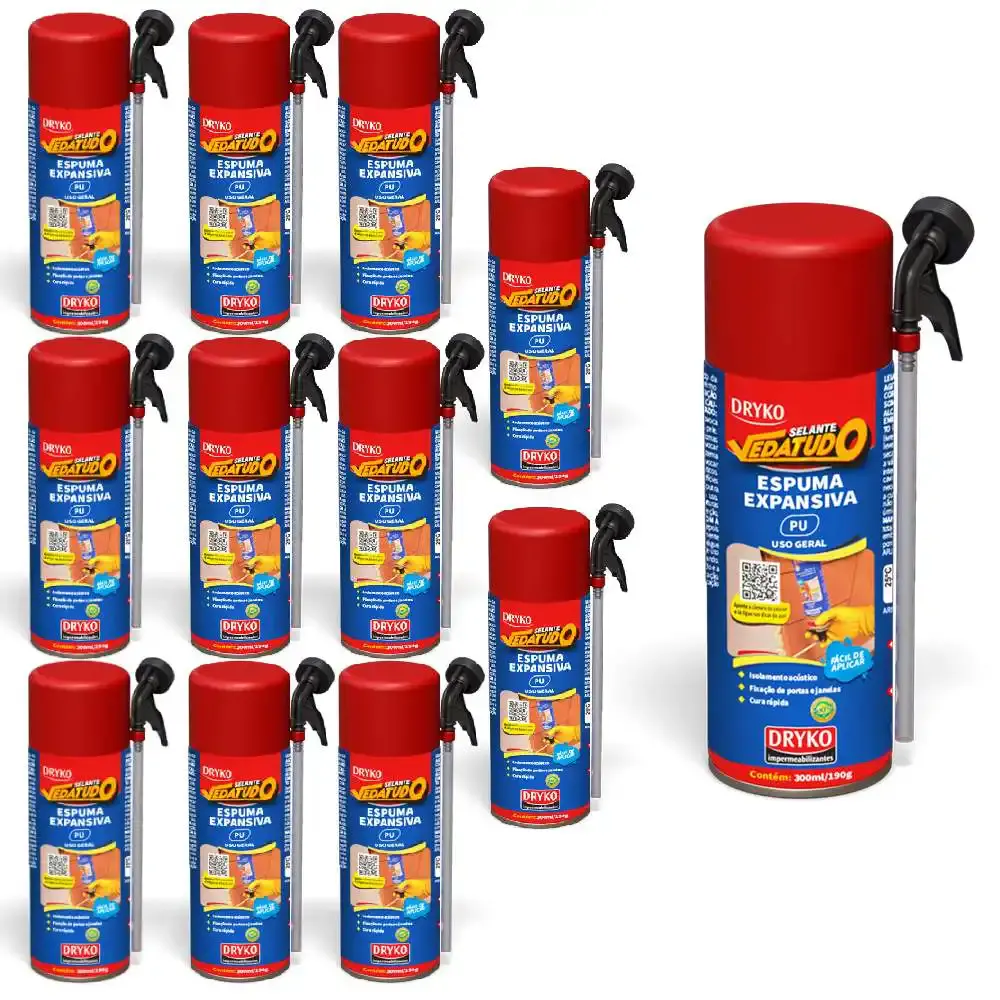 Espuma Expansiva Poliuretano 300 ml 12 Unidades DRYKO