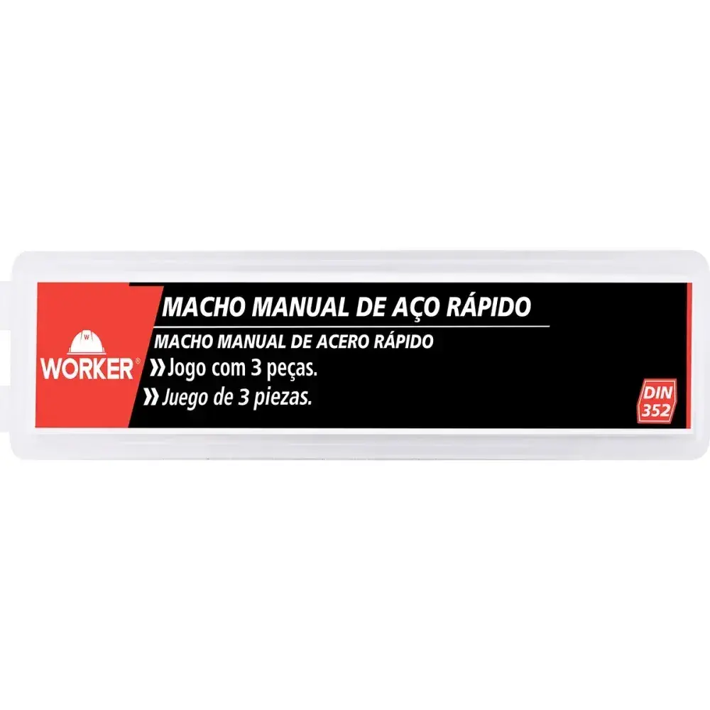 Jogo de macho manual DIN352 M3X0,50MM 3 peç Worker — fotografia 11