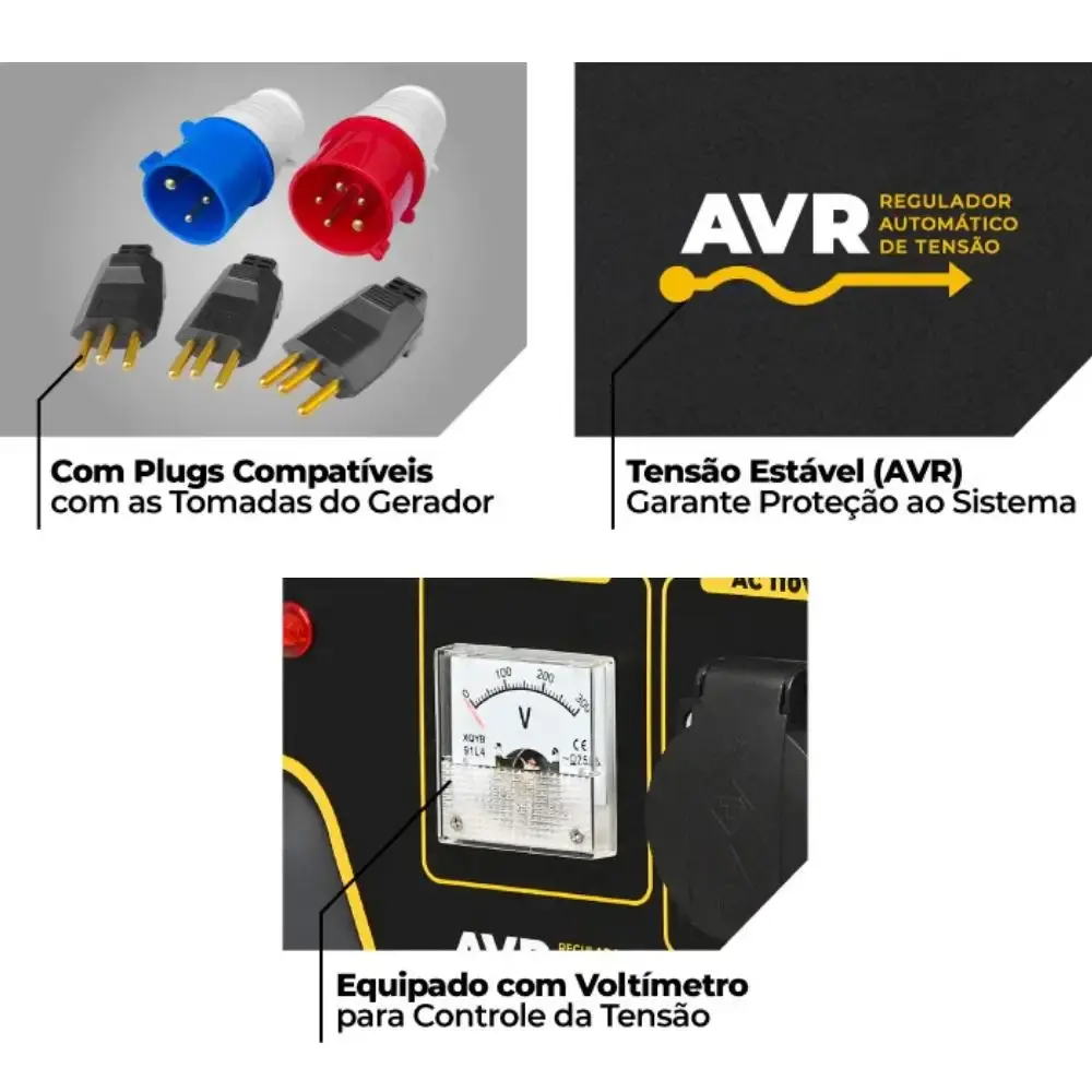 Gerador portátil a gasolina 3 KVA 4T AVR 110V/220V GMX3500R CSM — fotografia 6