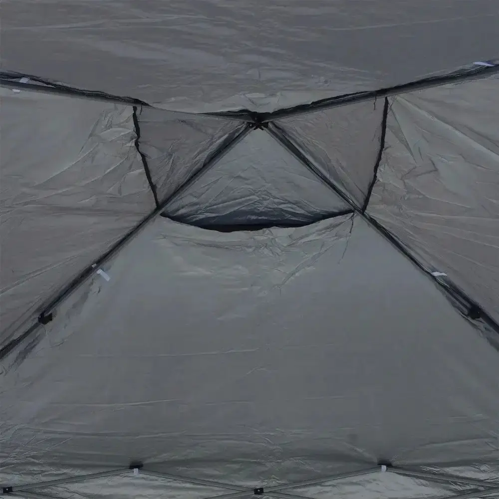 Tenda gazebo dobrável 3M x 3M em poliéster diversas cores Kala Marrom — fotografia 10