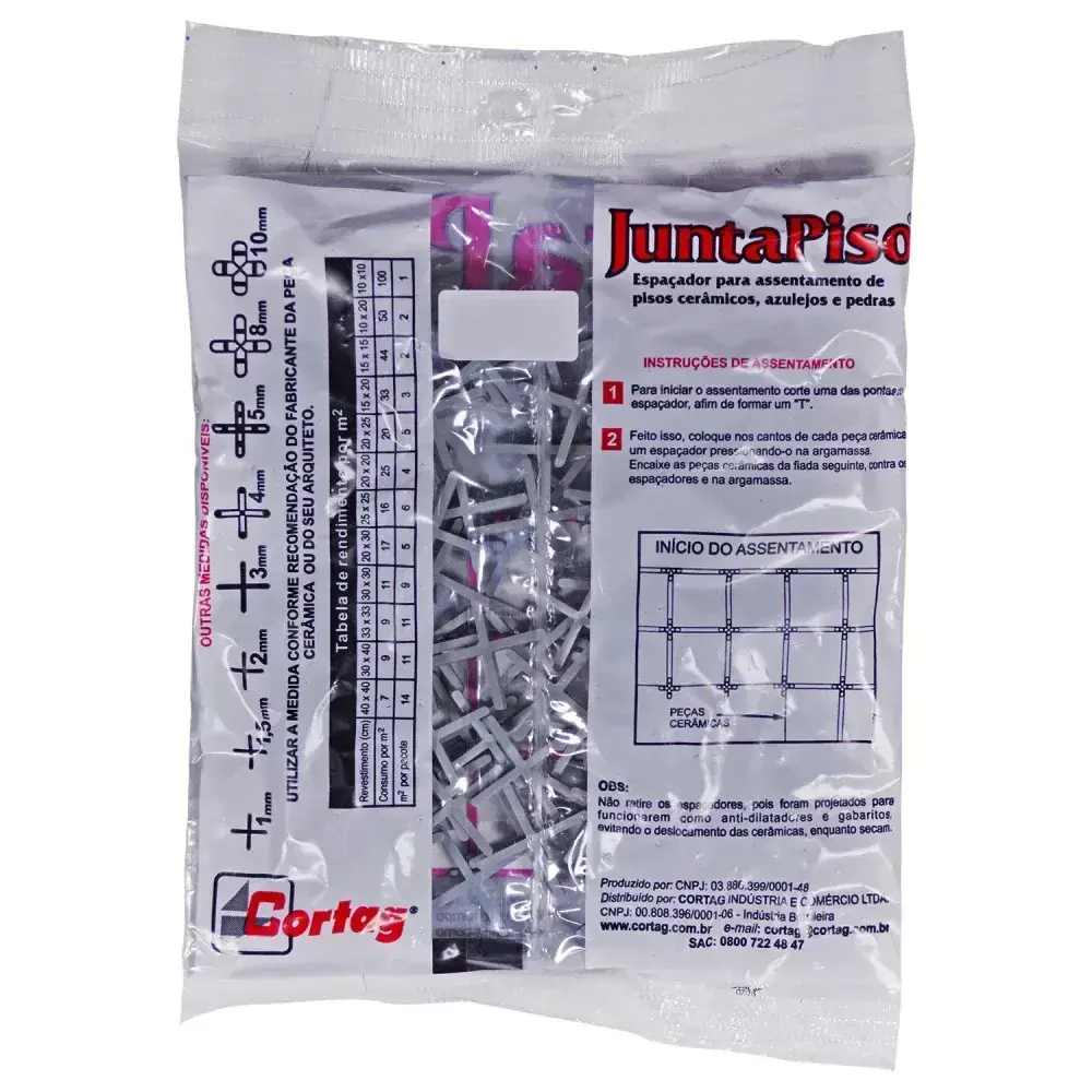 Espaçador de junta de piso 2MM 100 peç cinza Cortag — fotografia 4