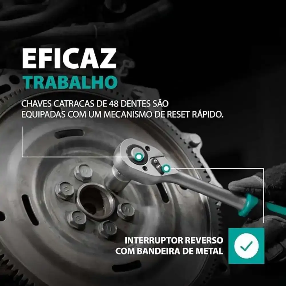 Jogo de soquetes e catraca encaixe 1/2 e 1/4 POL aço cr-v kit com 94 peças Stels — fotografia 6