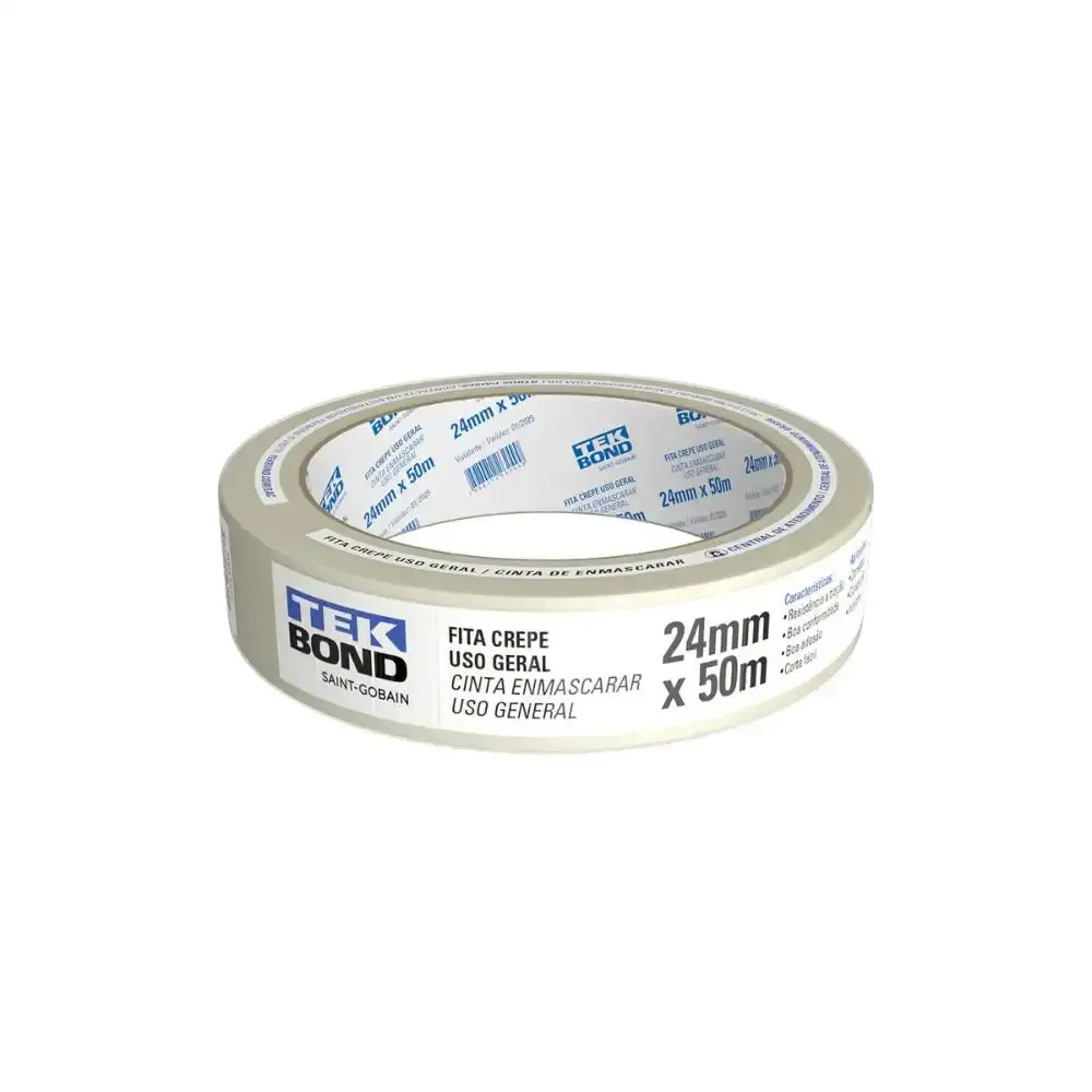 Fita Crepe 24 MM x 50 Metros TEKBOND TEK Bond — fotografia 2