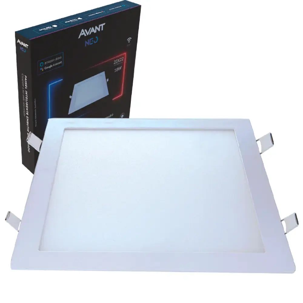 Painel NEO quadrado embutir 6500K 24W bivolt Avant