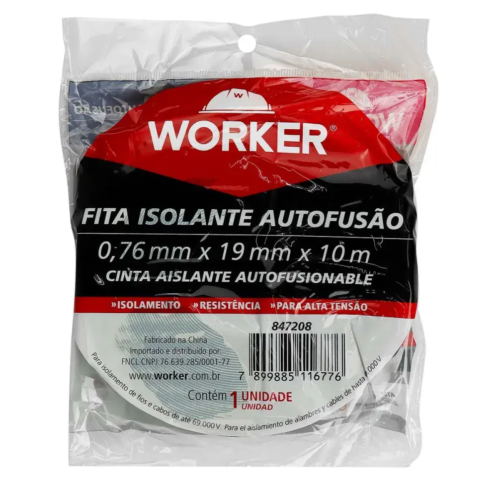 Fita isolante autofusão 19MMX10M Worker