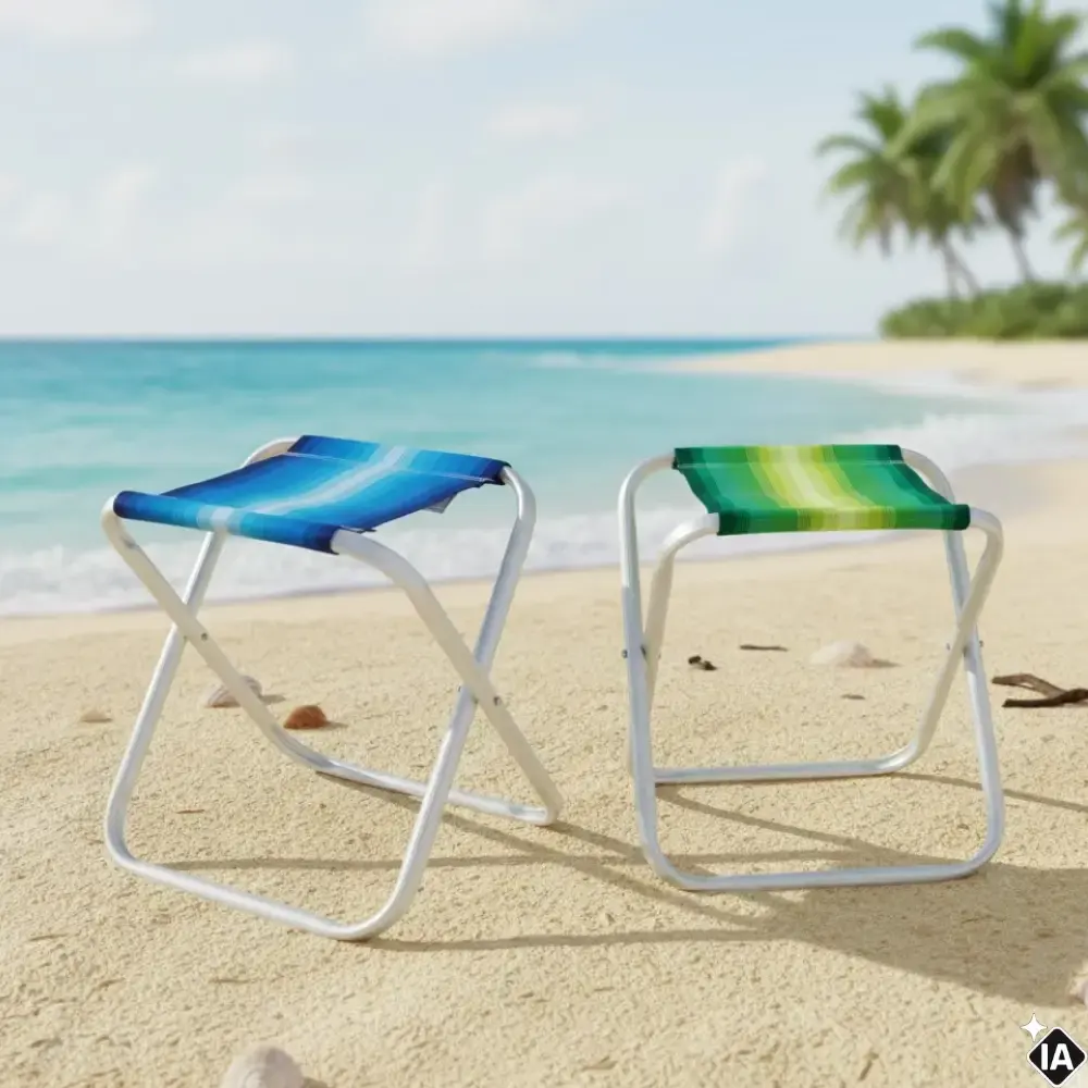Banqueta Alumínio Dobrável até 90 KG Praia e Camping MOR Azul — fotografia 5