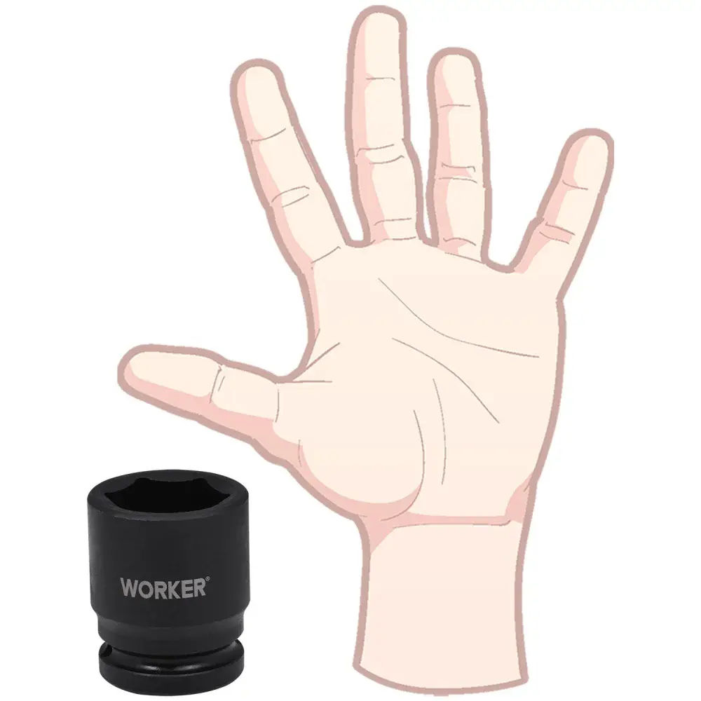 Soquete sextavado impacto encaixe 3/4 32MM Worker — fotografia 6