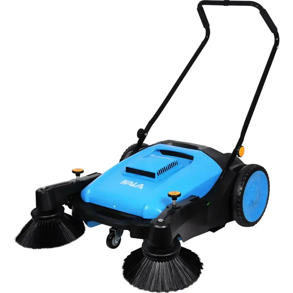Varredeira manual para piso com 3 escovas 40L azul Kala — fotografia 7