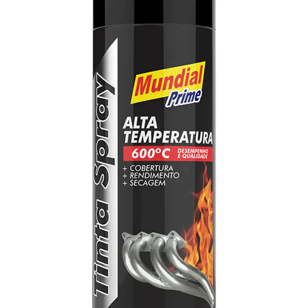 Tinta spray alta temperatura preto fosco 400ML AE01000100 Mundial prime — fotografia 4