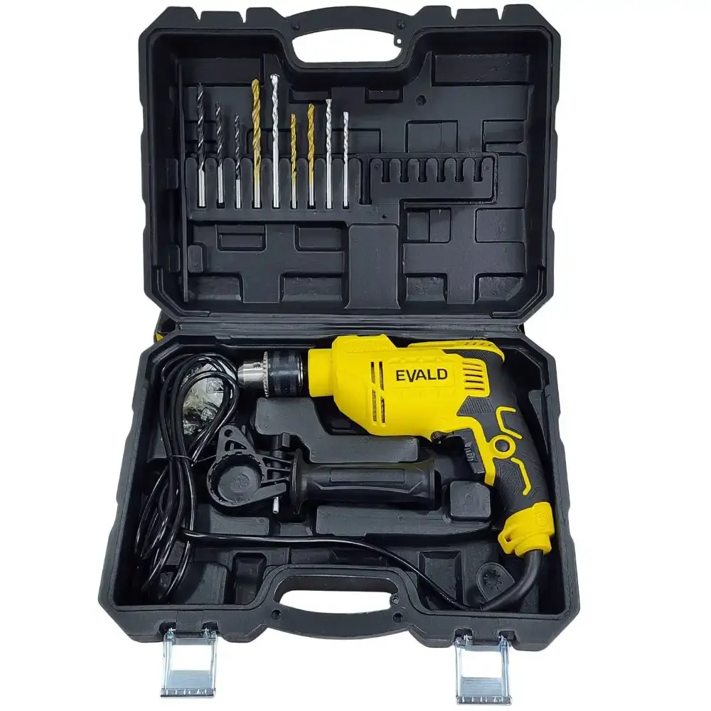 Furadeira de impacto 1/2 POL 13 MM 850W profissional com maleta e kit de brocas EFI-850M Evald 220 V — fotografia 2