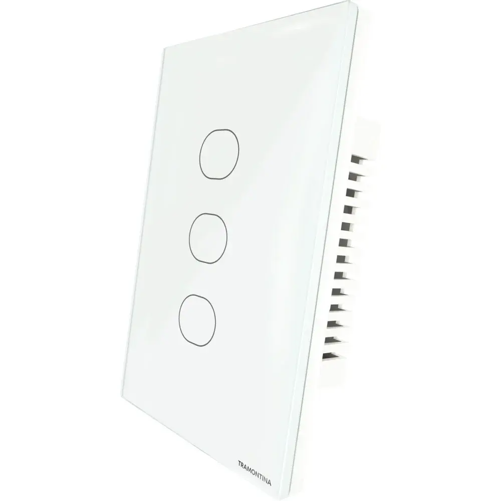 Interruptor touch smart com 3 canais branco Tramontina — fotografia 3