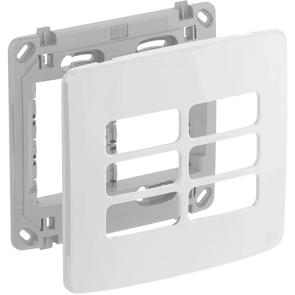 Conjunto placa e suporte 4X4 6P branco da WEG