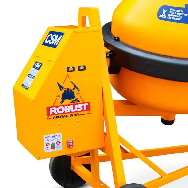 Betoneira robust rental 400 litros motor 2.0 CV 4 pólos com voltímetro e horímetro CSM — fotografia 3