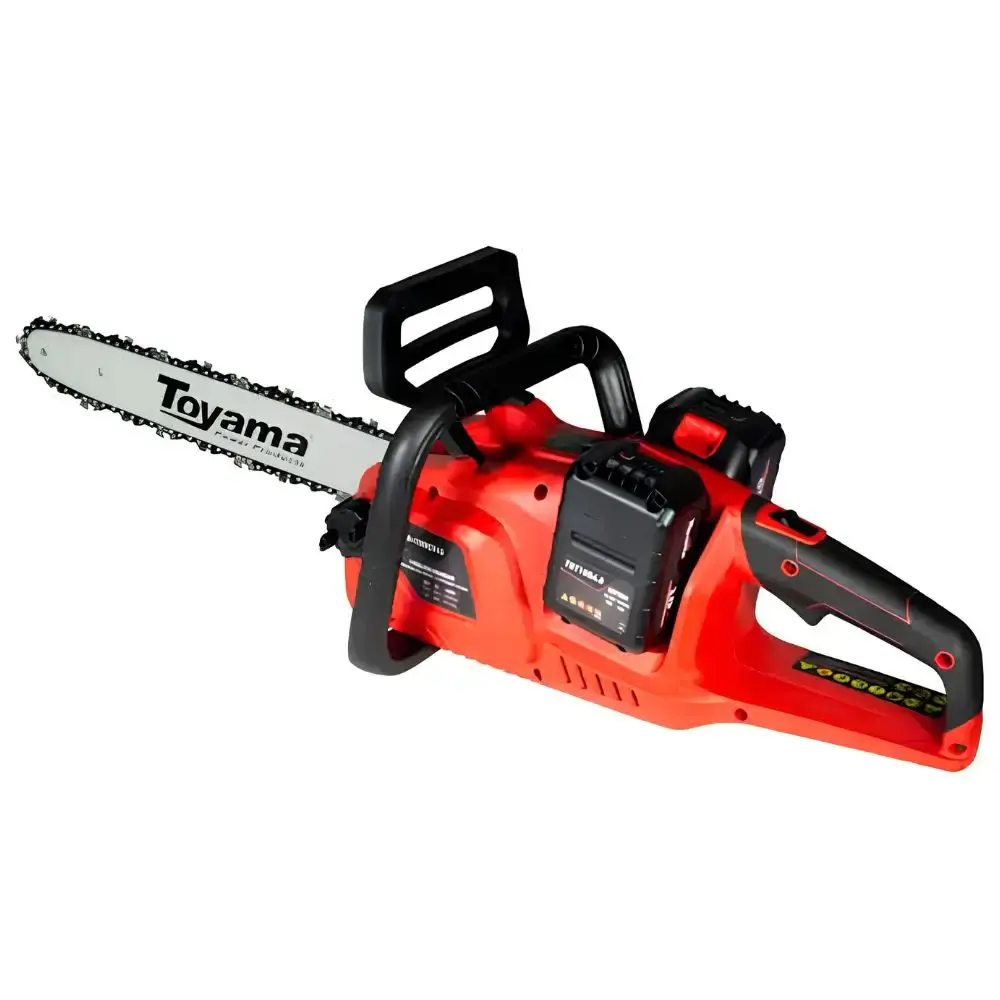 Motosserra a bateria 18V sabre 16POL 2 baterias 4AH e carregador duplo TBT18+18RCS16-K Toyama — fotografia 3