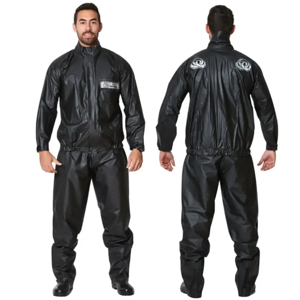 Conjunto motoqueiro capa de chuva blusão e calça moto race Evald XG — fotografia 2