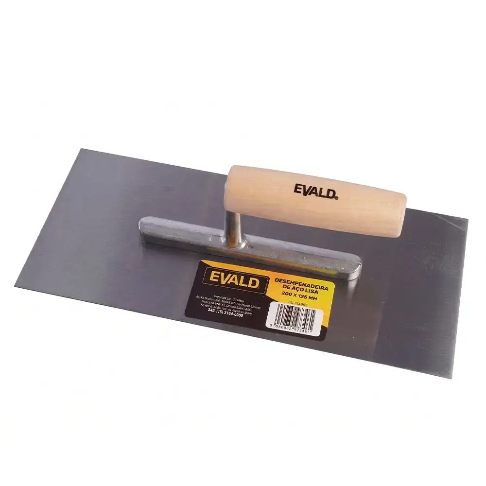 Desempenadeira de Aço Lisa 280 x 125 MM Acabamento EVALD