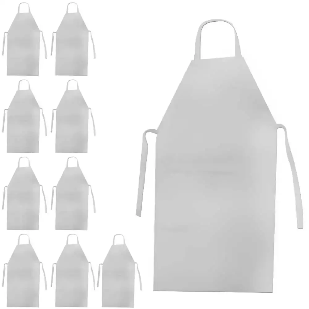 Avental de PVC Forrado 120 x 70 cm Branco com 10 Uni PLASTCOR