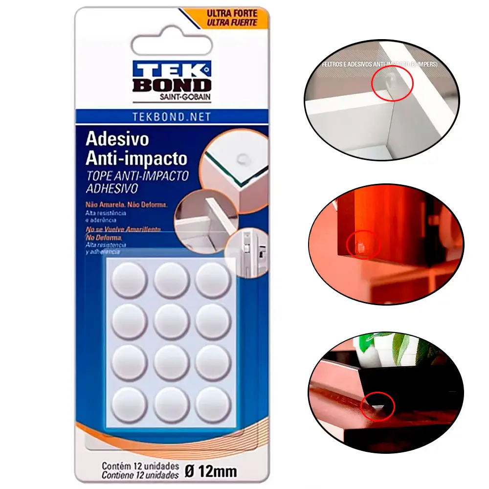 Adesivo Silicone Anti-Impacto Multiuso para Casa Bumper P 12 unidades 23401001200 TEKBOND
