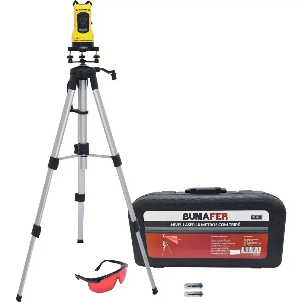 Nível a laser giratório com tripé 0,5MM 10M 5MW Bumafer — fotografia 8