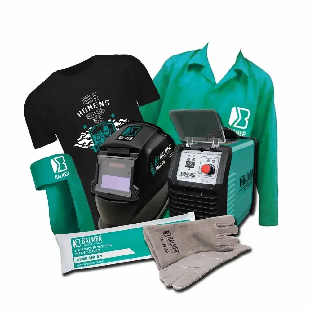 Kit máquina de solda tig joy 223 + mascara de solda Balmer — fotografia 4