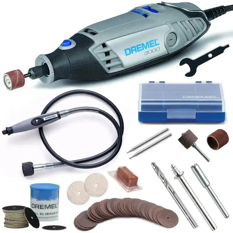 Dremel 3000 micro retífica com eixo flexível e 82 acessórios Dremel 110 V
