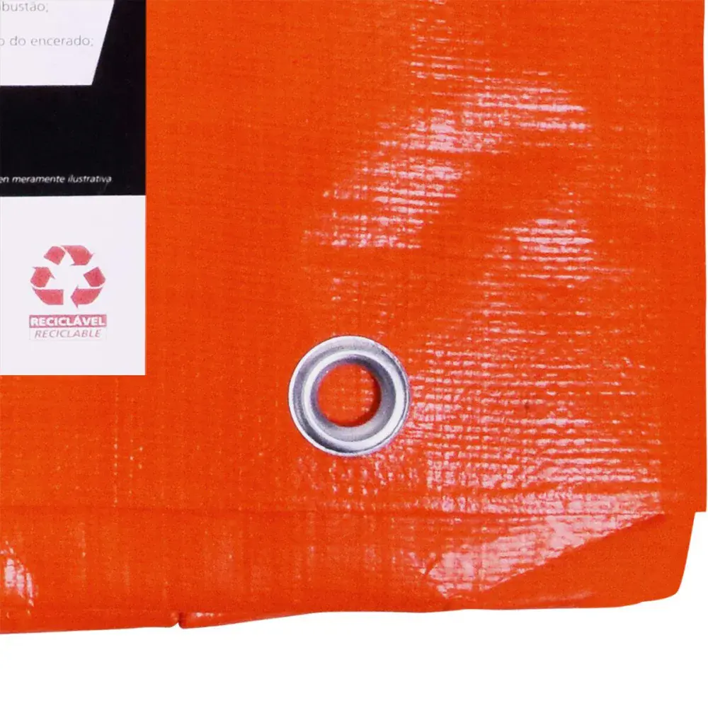 Lona encerada polietileno 2M x 2M laranja 150 micras Worker — fotografia 5