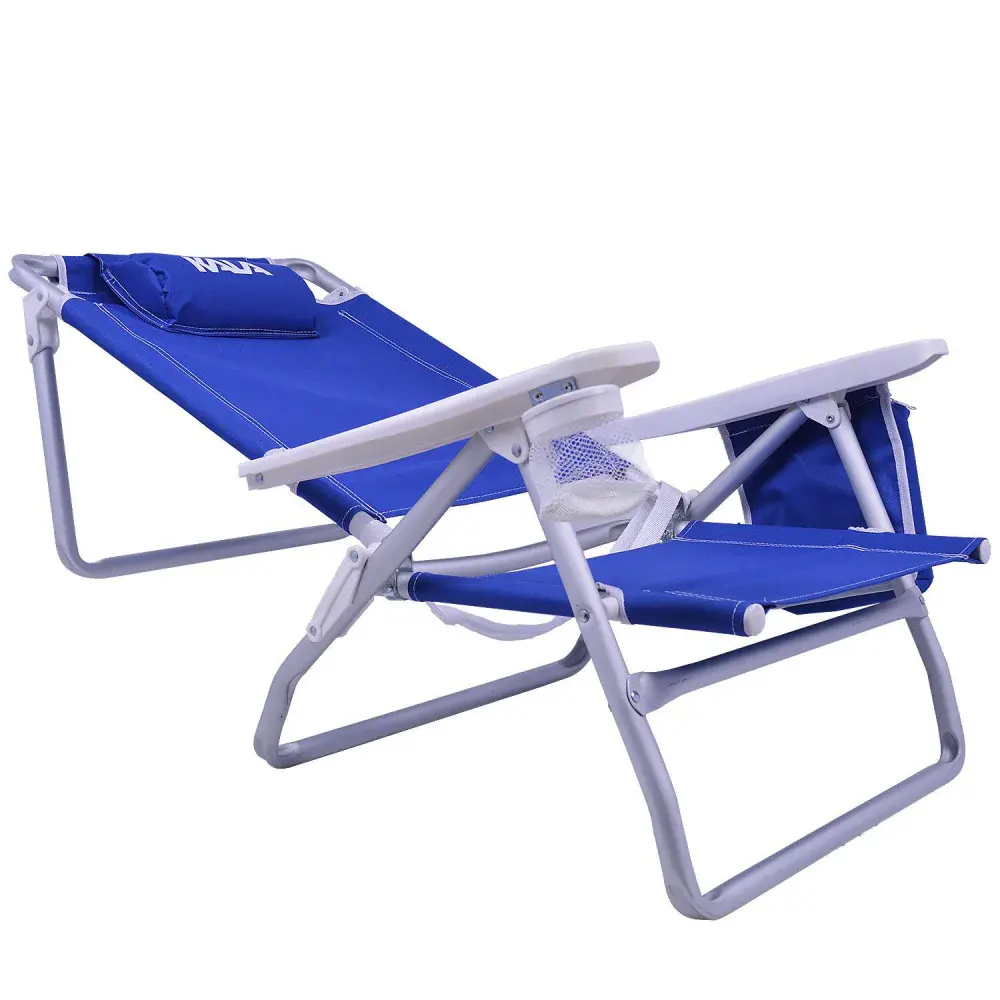 Cadeira de praia reclinável com bolsa térmica azul Kala — fotografia 5