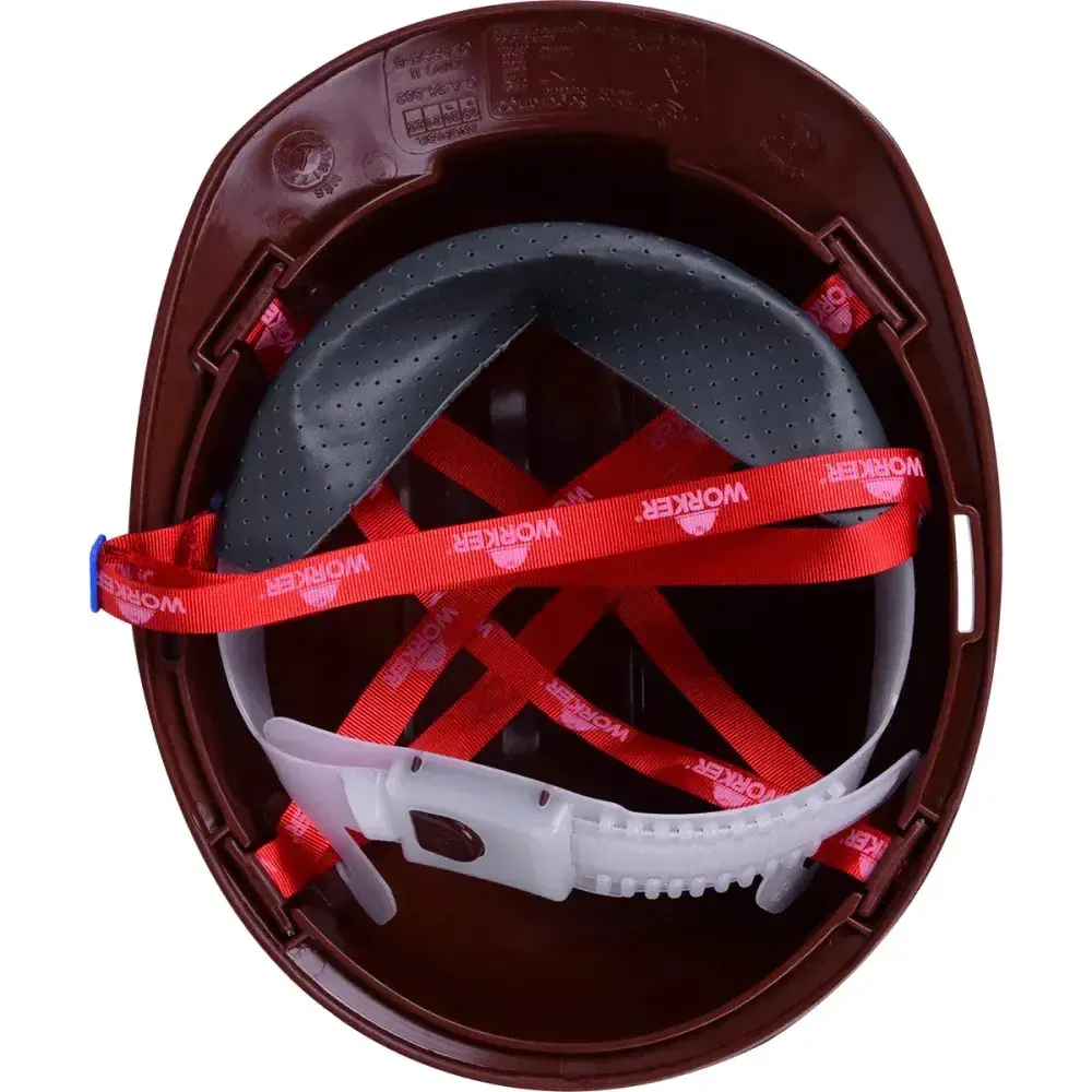 Capacete de proteção industrial marrom max Worker — fotografia 9