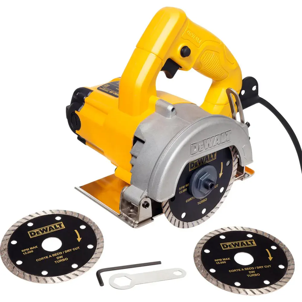 Serra mármore modelo 1400W com 3 discos 127V da Dewalt