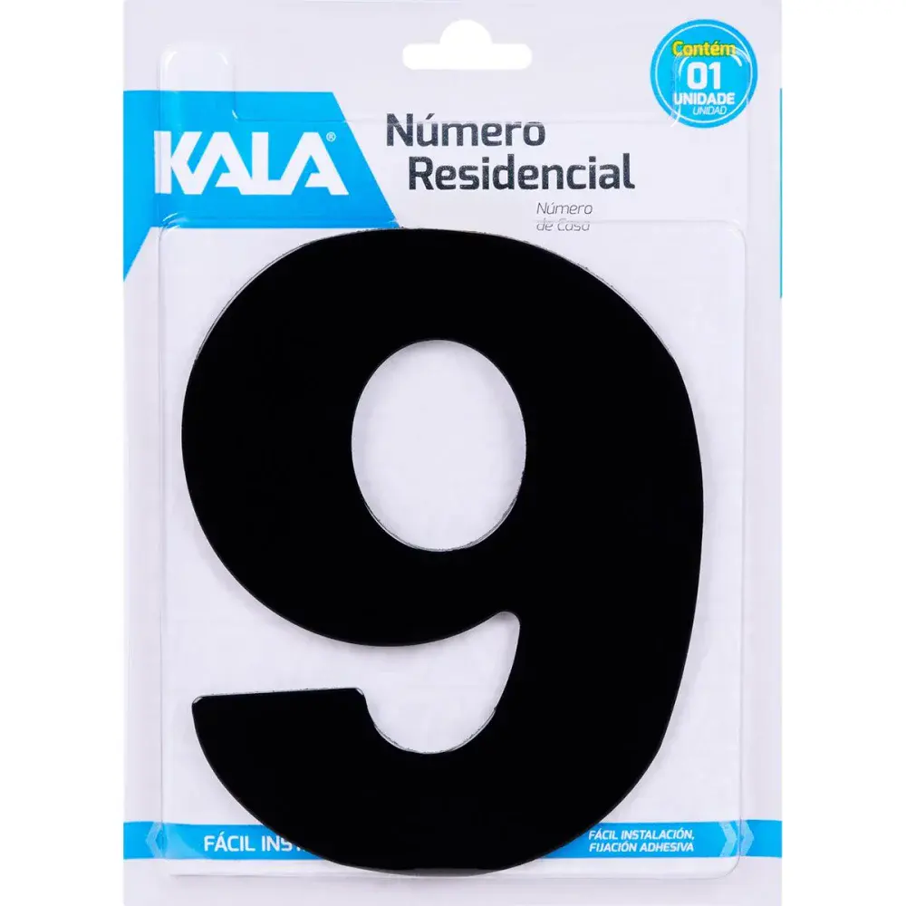 Número residencial N°9 preto 18,5CM Kala — fotografia de referência