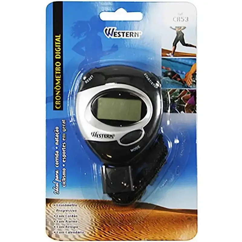 Cronômetro digital esportivo 7 CM CR53 com alarme. relógio e data Western — fotografia 4
