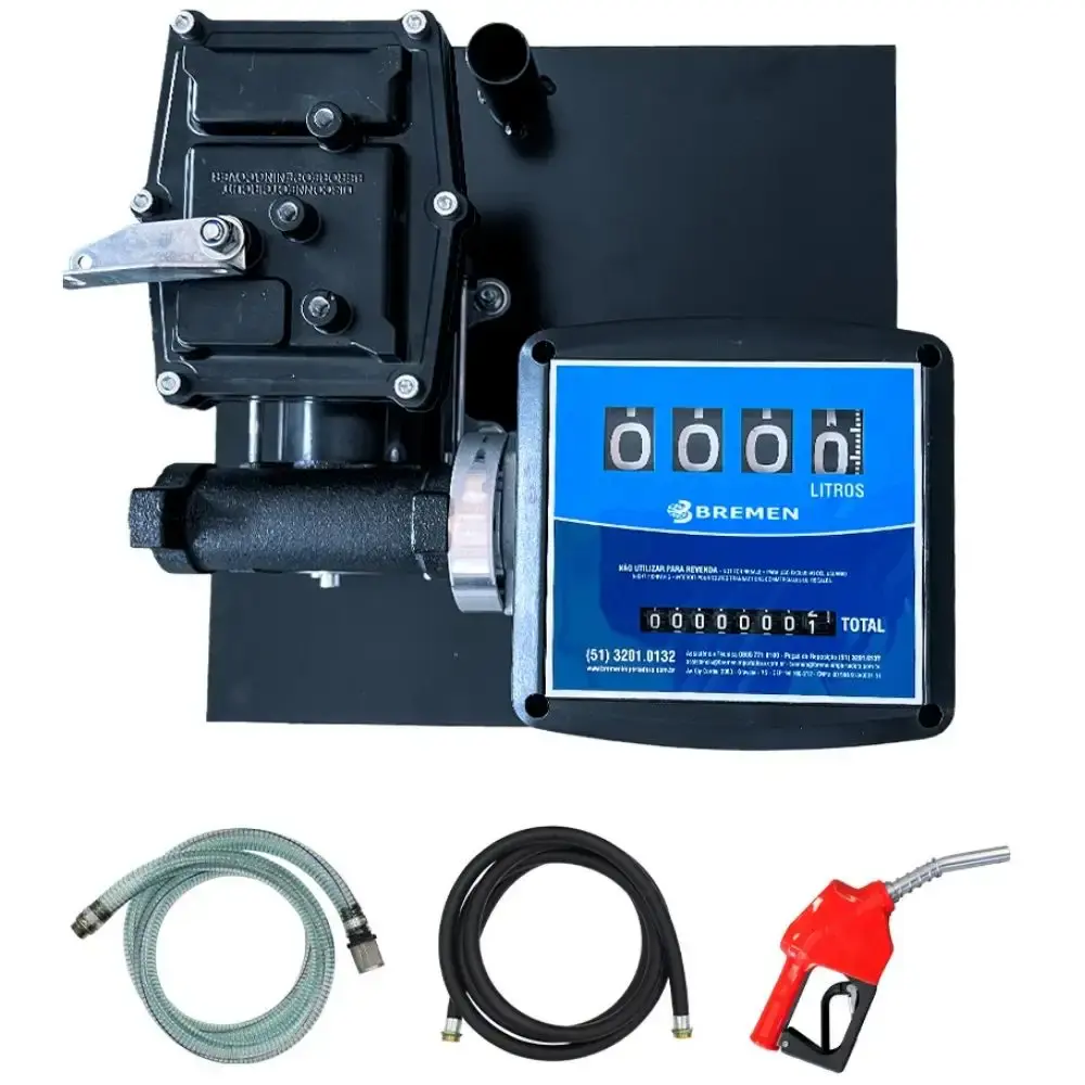 Kit de abastecimento para gasolina 12V 50L/MIN com medidor mangueira e bico automático Bremen — fotografia de referência