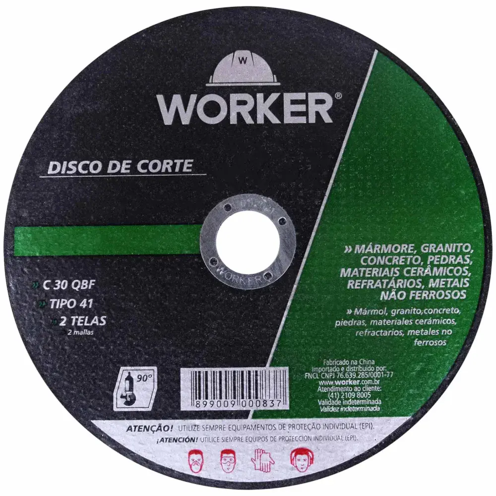 Disco de corte refratário 4.1/2/8 x 22,2MM Worker — fotografia de referência