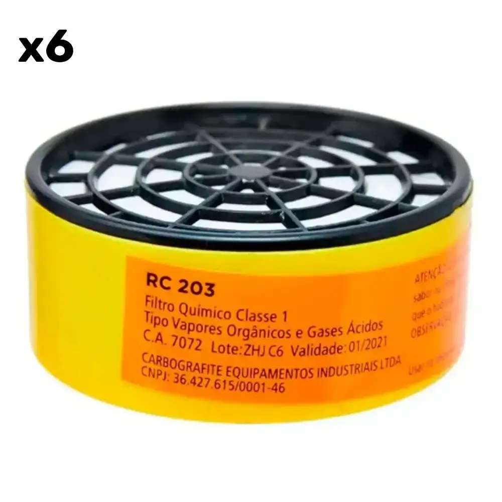 Kit com 6 cartuchos para máscara de gás Carbografite — fotografia 2