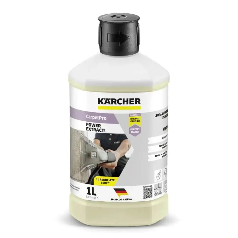 Detergente líquido carpet pro power extract 764 1 litro Karcher — fotografia de referência