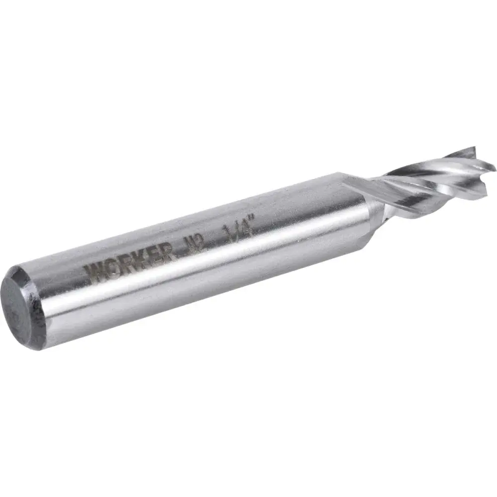 Fresa de topo reto aço rápido 1/4” haste 3/8” Worker — fotografia 4